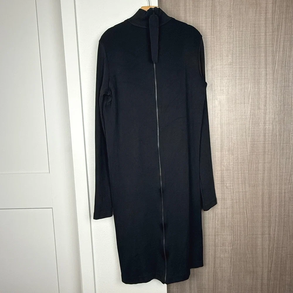 COS Black Mockneck Jersey‎ Knit Midi Dress Full Back Zip